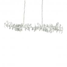  2350-79 - Eucalyptus Leaf Brass Chandelier White